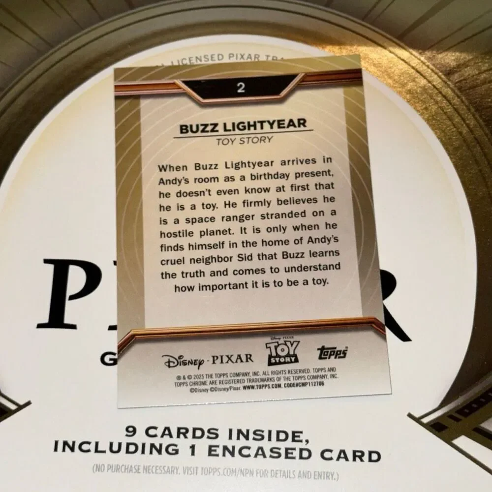 Draft Listing 2025 Topps Chrome Disney Pixar Gold Buzz Lightyear Base Card #2